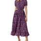French Connection Women's Printed Cutout Midi Dress Purple Size 2