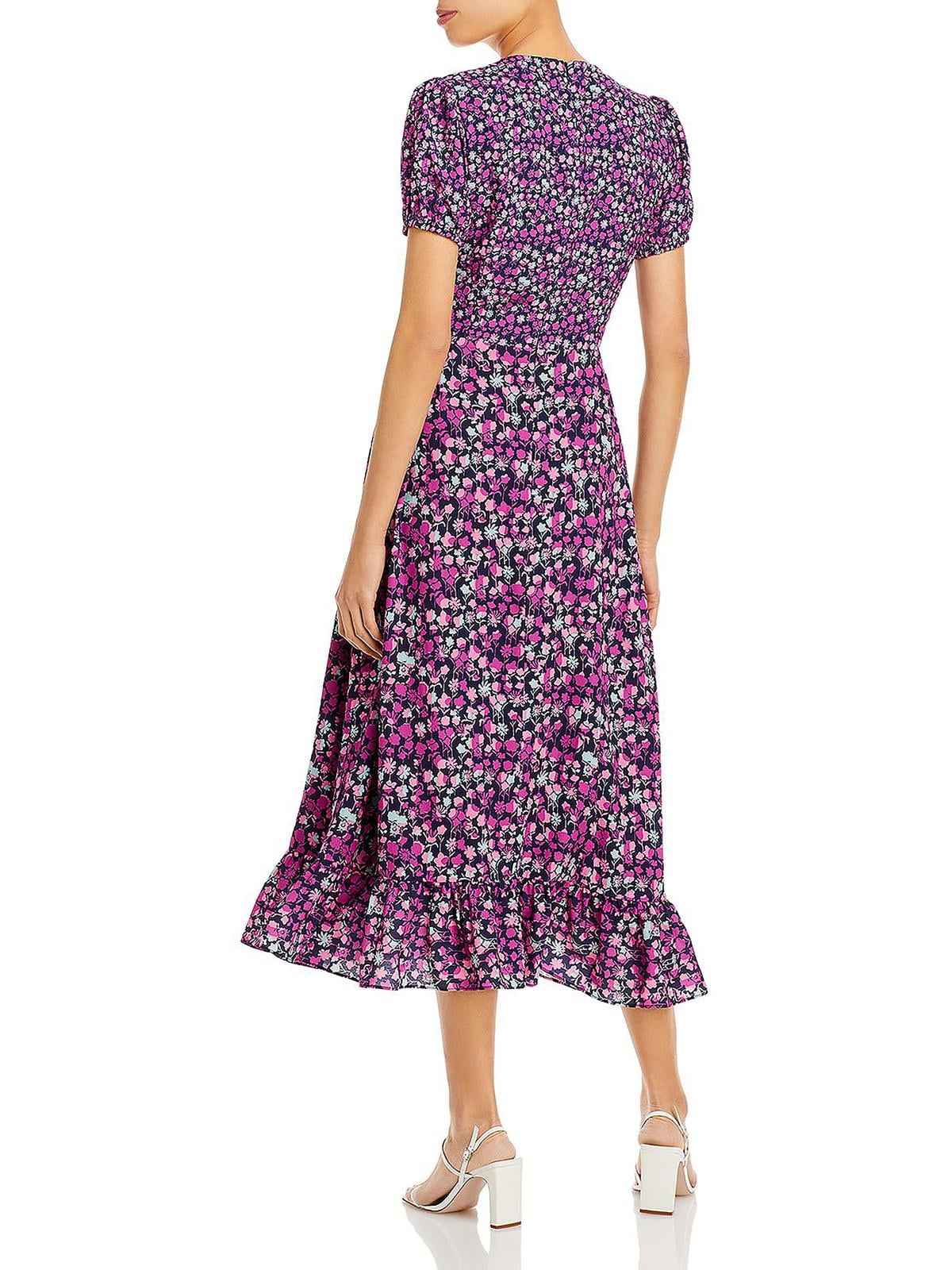 French Connection Women's Floral Cutout Midi Dress Purple Size 4