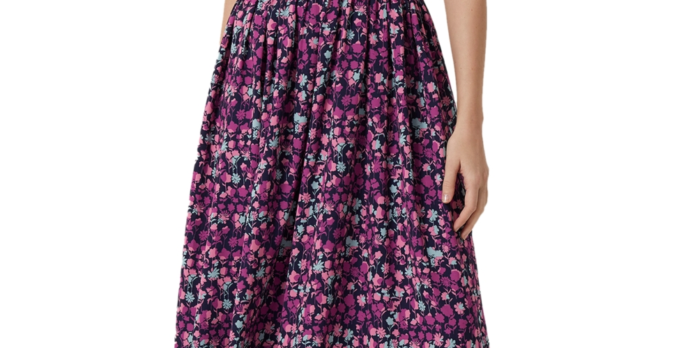French Connection Women's Printed Cutout Midi Dress Purple Size 10