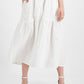 French Connection Women's Smocked Organic Cotton Midi Dress White Size 0