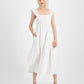 French Connection Women's Smocked Organic Cotton Midi Dress White Size 0