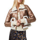 French Connection Women's Balia Faux Leather With Faux Fur Trim Jacket Brown Size 8
