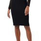 French Connection Viven Long Sleeve Mesh Panel Sheath Dress in Black Size 10