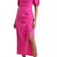 French Connection Women's Afina Inu Satin Midi Dress Pink Size M