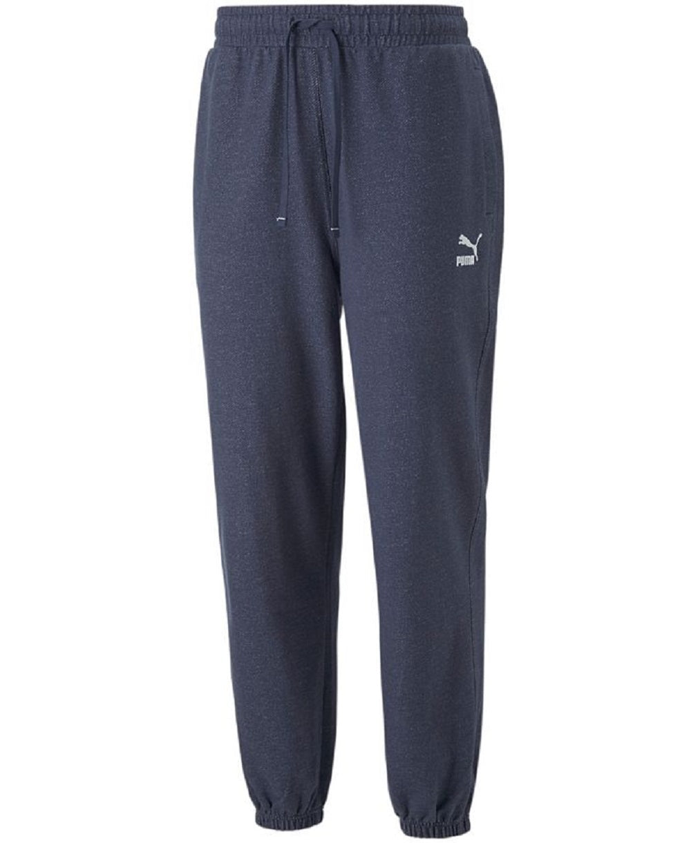 Puma Men's Elastic Drawstring Embroidered Logo Sweatpants Blue Size Medium