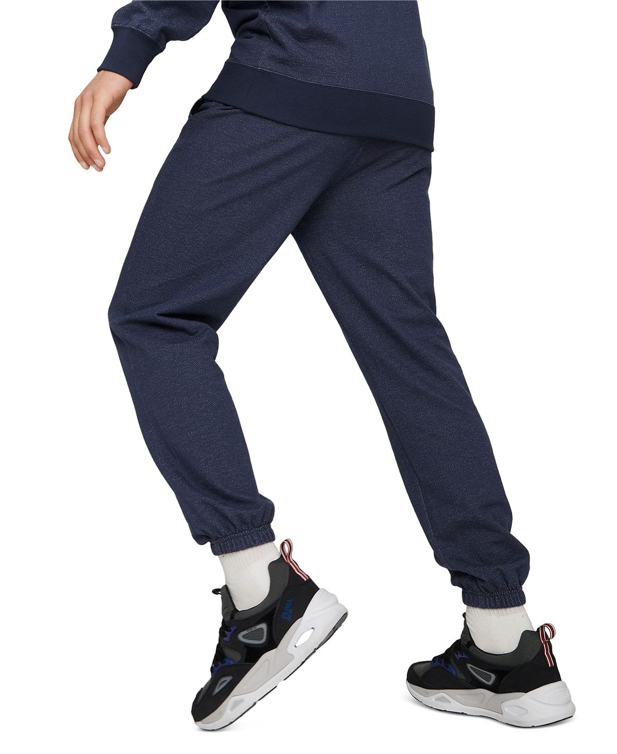 Puma Men's Elastic Drawstring Embroidered Logo Sweatpants Blue Size Medium