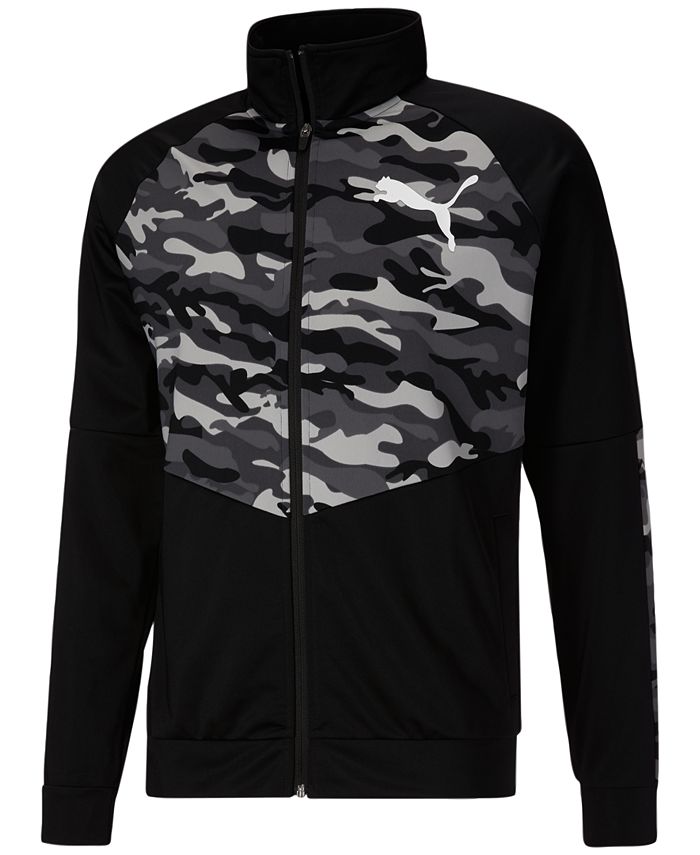 Puma Men's Contrast Camo Full Zip Track Jacket Black Size Large