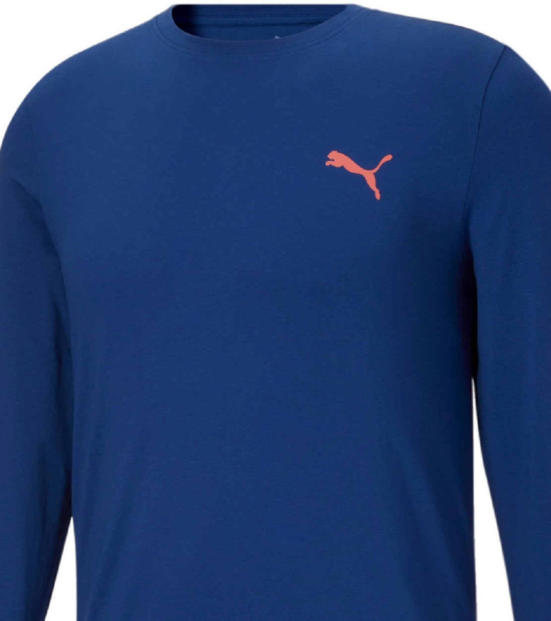 Puma Men's Long Sleeve Logo Tee Blue Size Small