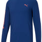 Puma Men's Long Sleeve Logo Tee Blue Size Medium