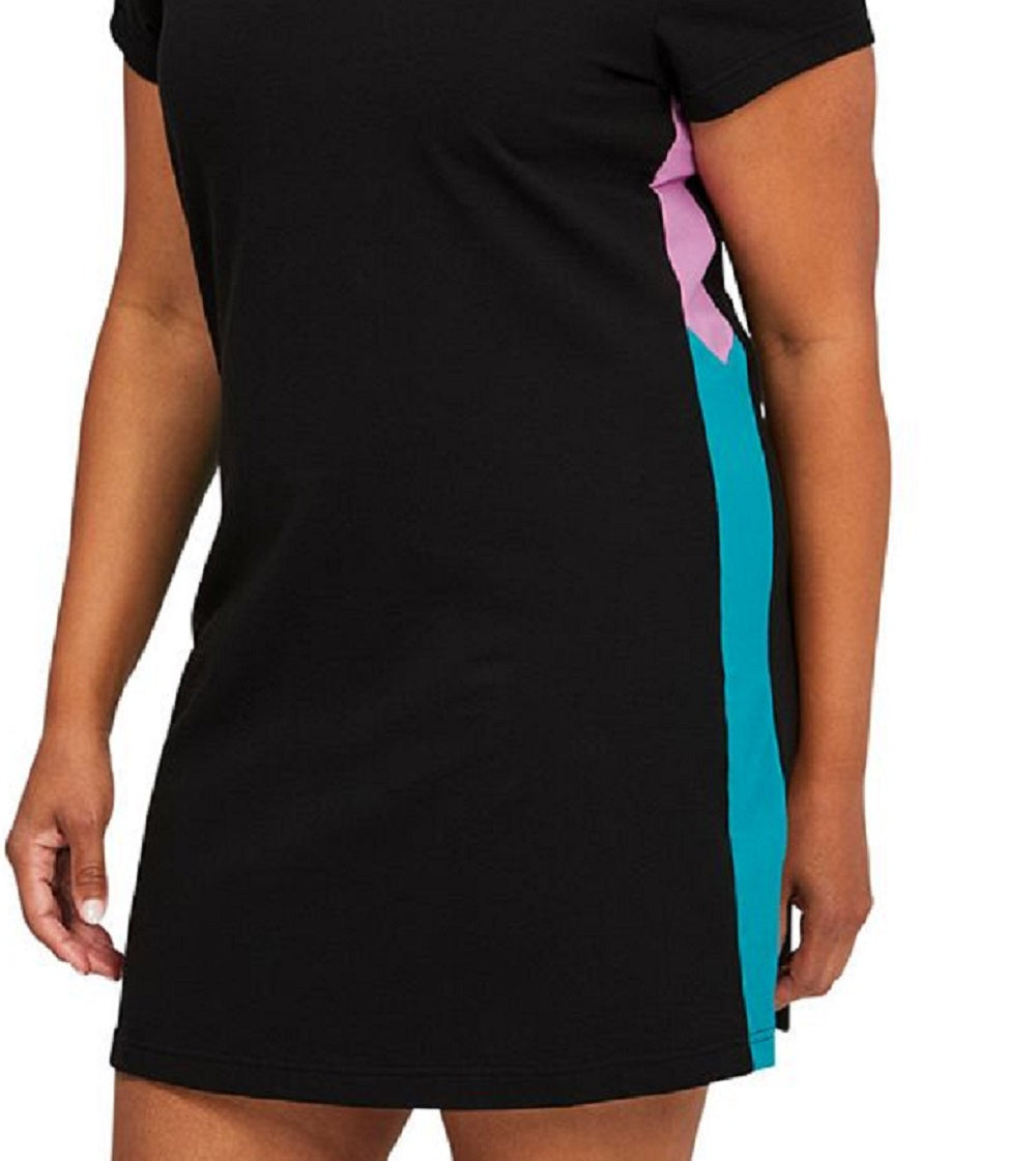 Puma Women's Lava Colorblocked Round Neck Mini Dress Black Size 2X