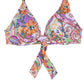 Ralph Lauren Women's Print Paisley Majestic Molded-Cup Twist Halter Swim Top White Size 10