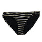 Ralph Lauren Women's Dylan Striped Metallic Ring Bikini Swim Bottoms Black Size 16