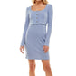 Ultra Flirt Junior's Cardigan Knit Bodycon Dress Purple Size Large