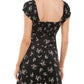 Ultra Flirt Junior's Floral Print Mini Dress Black Size Large