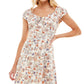 Ultra Flirt Junior's Floral Print Mini Dress Pink Size Medium