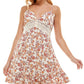 Ultra Flirt Junior's Printed Crochet Trim Dress Floral Size Large