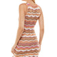 Ultra Flirt Junior's Striped Crochet Dress Orange Size Small