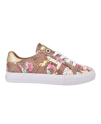 GUESS Women's Loven Low Top Sneaker Brown Size 8.5 M