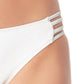 California Waves Women's Stretch Lined Moderate Coverage Strappy Hipster Swimsuit Bottom White Size Medium