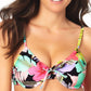 California Waves Junior's Floral Print Bikini Swim Top Black Size Medium