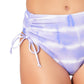 California Waves Women's Junior's Tie-Dyed High-Waist Bikini Bottom Purple Size Medium