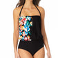 Anne Cole Women's Signature  Summer Bunches Blouson Black Size 10