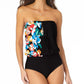 Anne Cole Women's Summer Bunches Blouson One Piece Swimsuit Black Size 16