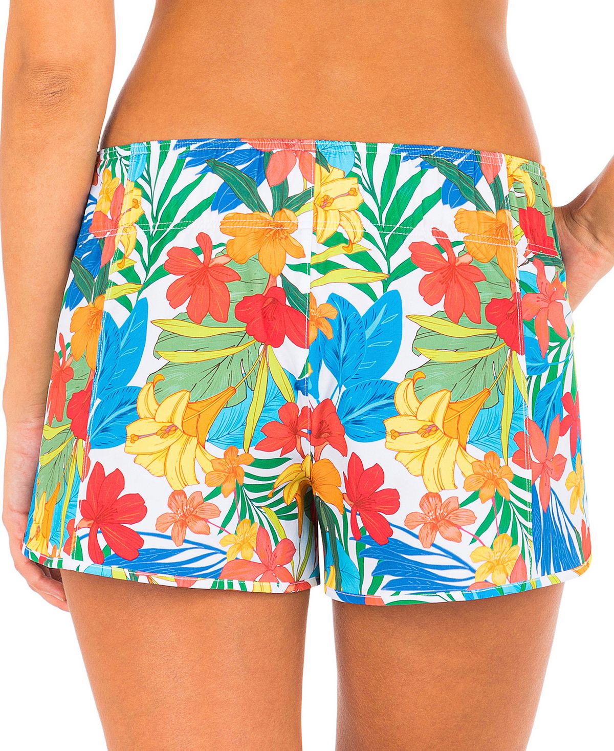 Hurley Junior's Aquas Beach Botanic Board Shorts Swimsuit White Size Medium