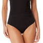 Anne Cole Women's V Neck Crossback One Piece Swimsuit Black