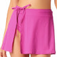 California Waves Junior's Ribbed Sarong Skirt Cover Up Swimsuit Purple