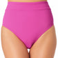 California Waves Junior's High Waist Bikini Bottoms Swimsuit Purple