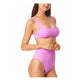 California Waves Junior's Bralette Bikini Top Swimsuit  Pink Size Large