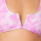 California Waves Junior's V Wire Bralette Bikini Top Swimsuit Pink