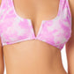 California Waves Junior's V Wire Bralette Bikini Top Swimsuit Pink