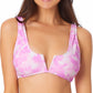 California Waves Junior's V Wire Bralette Bikini Top Swimsuit Pink