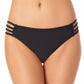 California Waves Junior's Strappy Side Hipster Bikini Bottoms Swimsuit Black