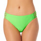 California Waves Junior's Strappy Side Hipster Bikini Bottoms Swimsuit Green