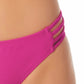 California Waves Junior's Strappy Side Hipster Bikini Bottoms Swimsuit Purple
