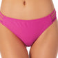 California Waves Junior's Strappy Side Hipster Bikini Bottoms Swimsuit Purple