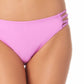 California Waves Junior's Strappy Side Hipster Bikini Bottoms Swimsuit Purple Size Small