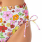 कैलिफ़ोर्निया वेव्स जूनियर्स प्रिंटेड सिंच साइड हाई वेस्ट बिकिनी बॉटम्स स्विमसूट व्हाइट