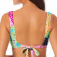 California Waves Women's Juniors' Printed Bralette Bikini Top Swimsuit Green