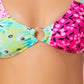 California Waves Women's Juniors' Printed Bralette Bikini Top Swimsuit Green