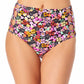 California Waves Junior's High Rise Strappy Side Bikini Bottoms Swimsuit Red