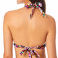 California Waves Junior's Printed Underwire Push Up Bikini Top Swimsuit Black Floral Size Small