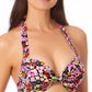 California Waves Junior's Printed Underwire Push Up Bikini Top Swimsuit Black Floral Size Small