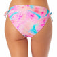California Waves Junior's Printed String Bikini Bottoms Swimsuit Pink