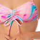California Waves Women's Cinch Front Strappy Bikini Top Swimsuit Pink Size X-Small