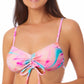 California Waves Women's Cinch Front Strappy Bikini Top Swimsuit Pink Size X-Small