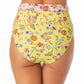 California Waves Junior's High Rise Bikini Bottoms Swimsuit Yellow